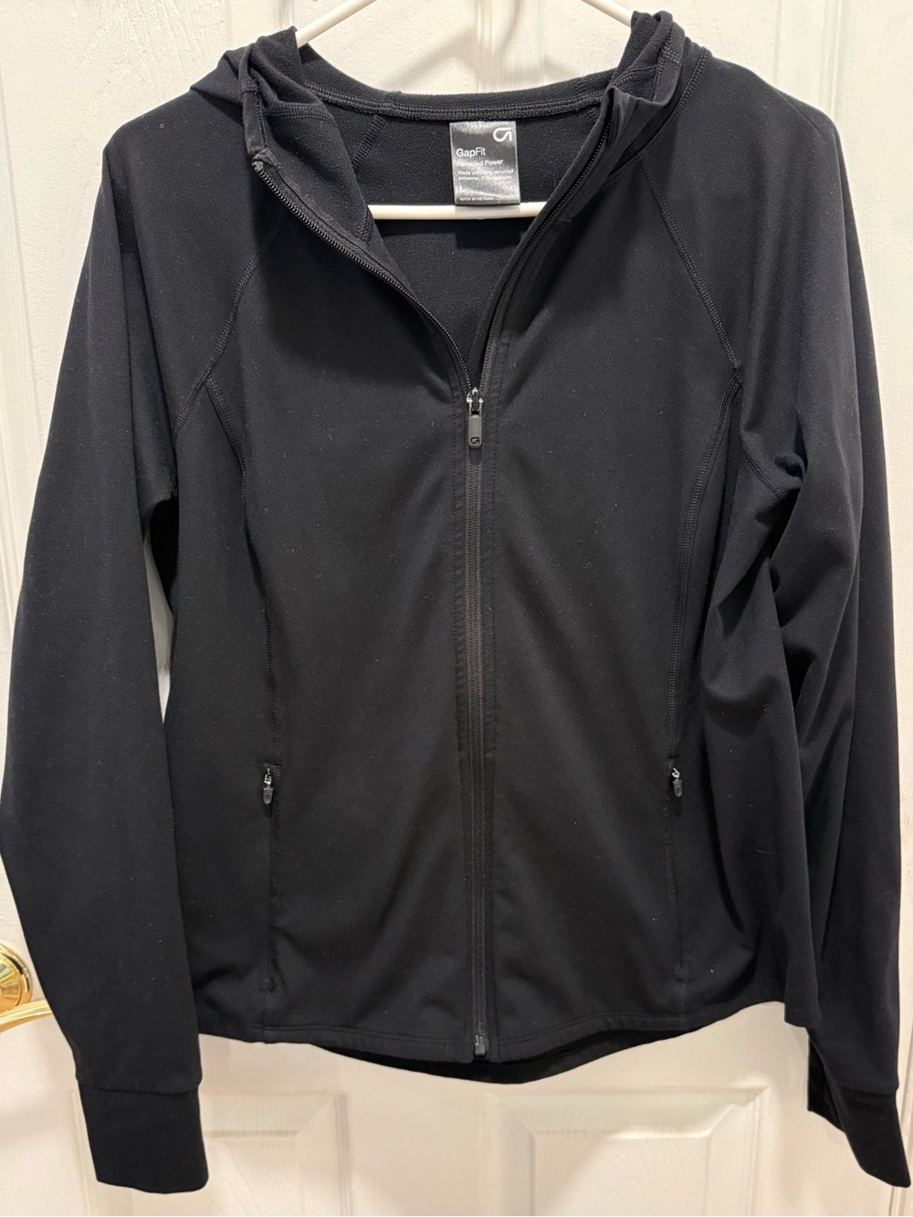 GAPfit Brished Power True Black Hooded Full-Zip Jacket